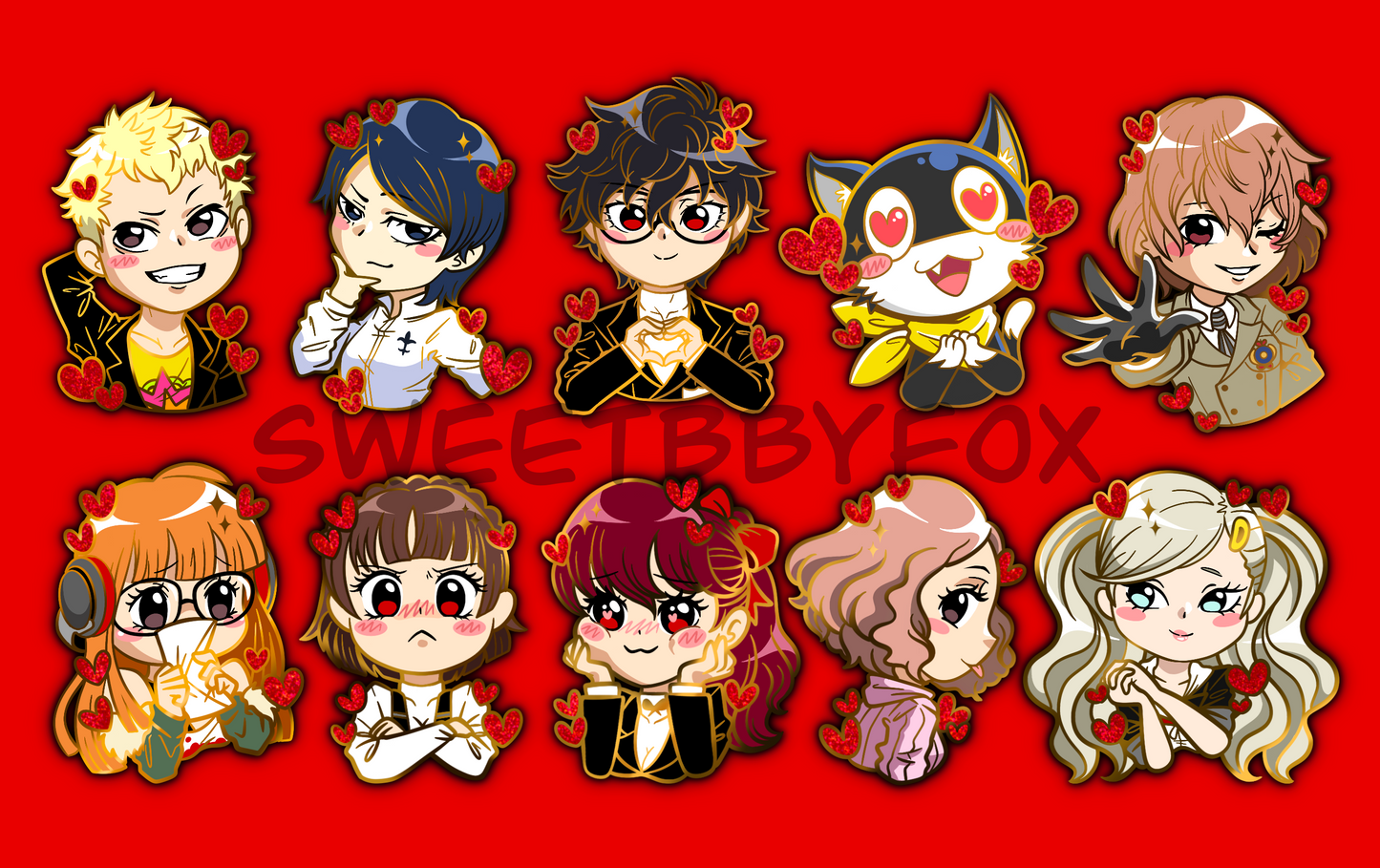 Persona 5 Chibi Pins